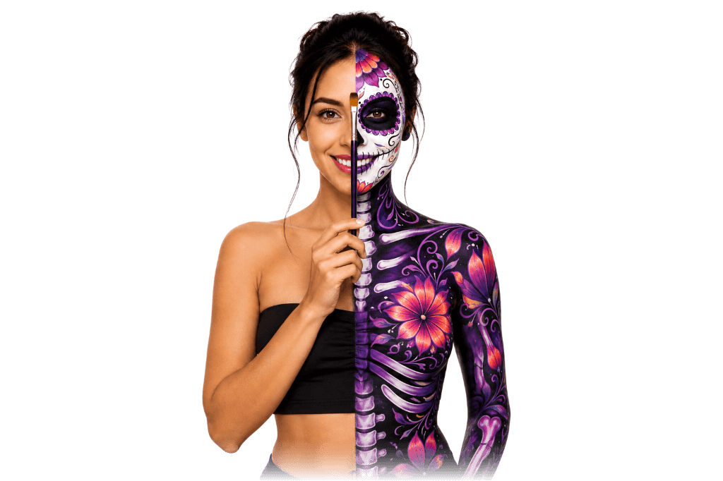 Transformación de Maquillaje Artístico y Body Paint Cosméticos Bellet